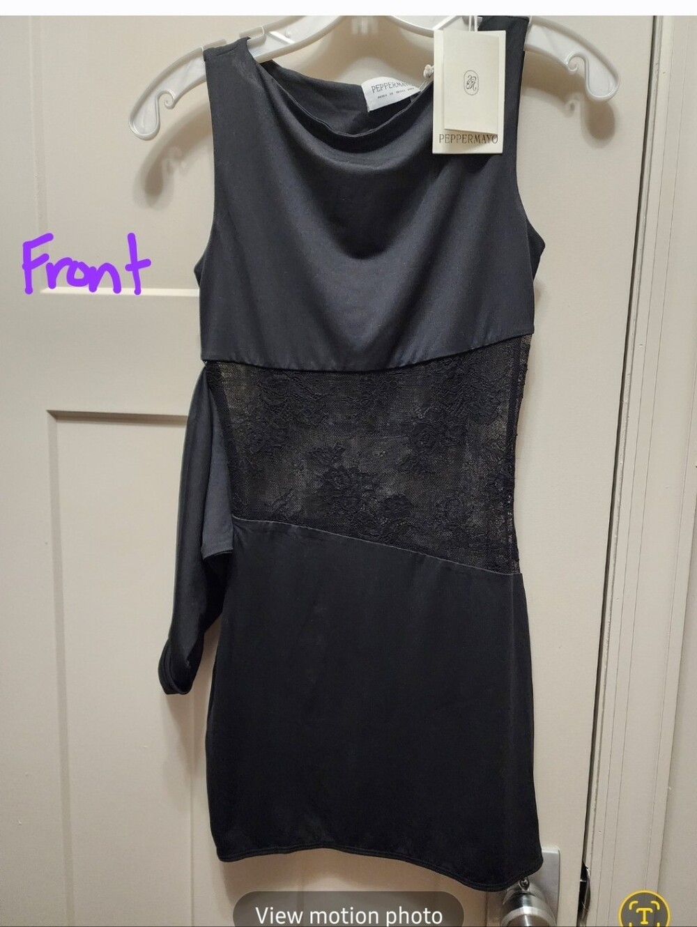 PEPPERMAYO BLACK MINI WITH LACE MIDSECTION AND WAIST WRAP NWT